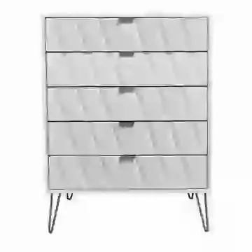 Element 5 Drawer Chest Gold Legs Gold Legs In White,Pink,Blue,Grey Or Bardolino
